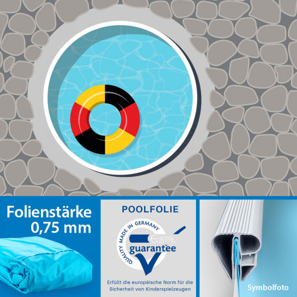 Aktions-Rundpool 3,20 x 1,20 m | Folie Hellblau 0,75 mm mit Einhängebiese | Einzelbecken