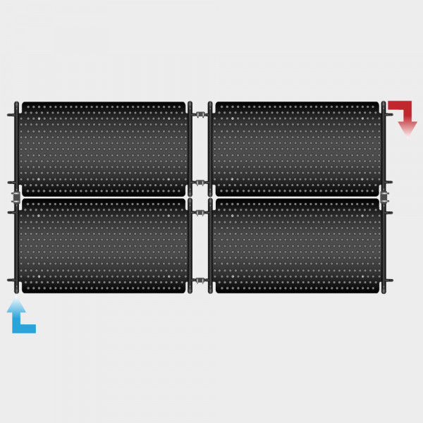 HelioPool Absorber-Set 2 x 2 waagerecht für Pools bis 16 m² | Inkl. Flachdach-Befestigung