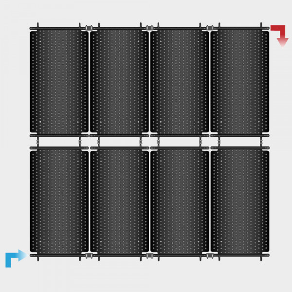 HelioPool Absorber-Set 2 x 4 senkrecht für Pools bis 32 m² | Inkl. Flachdach-Befestigung