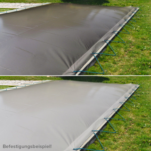 MTH Poolabdeckung Air Protect Bicolor für Rechteckpools | Anthrazit/Hellgrau | Seil + 2 Ventile