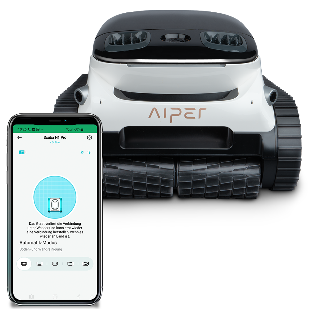 App-Steuerung des Akku-Poolroboters Aiper Scuba N1 Pro